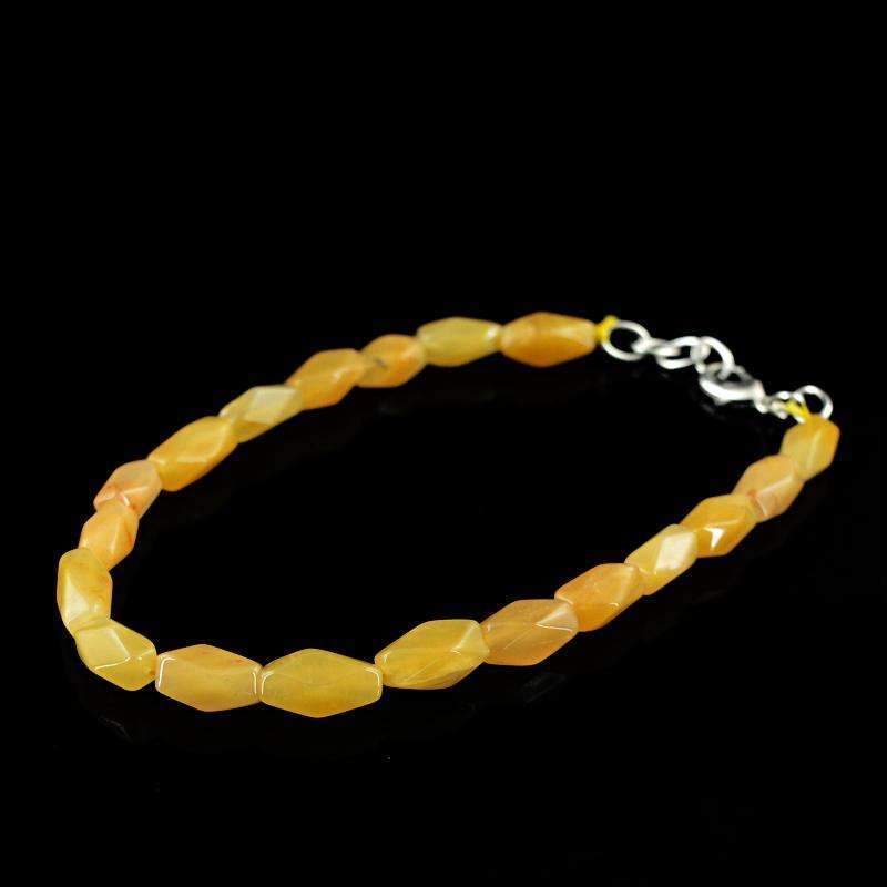 gemsmore:Amazing Yellow Aventurine Bracelet - Natural Faceted Beads