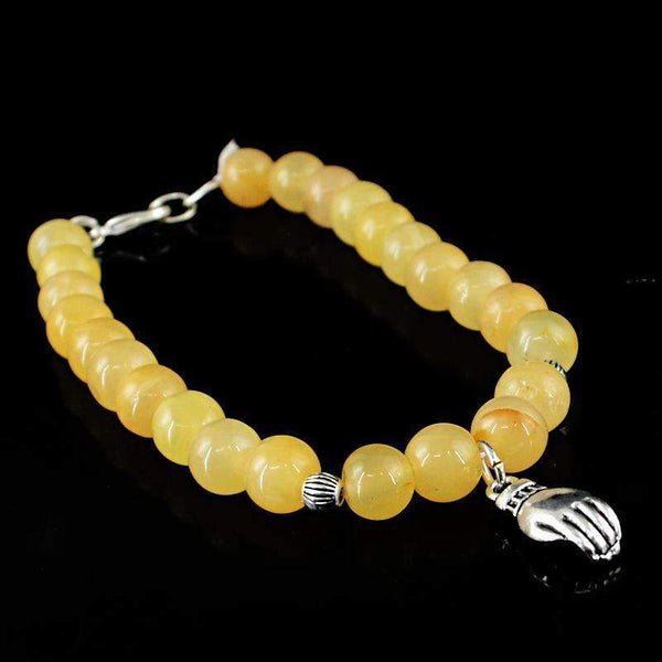 gemsmore:Amazing Yellow Aventurine Bracelet Natural Round Beads