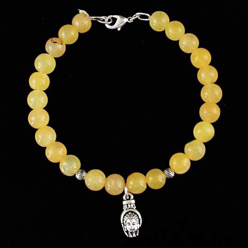 gemsmore:Amazing Yellow Aventurine Bracelet Natural Round Beads