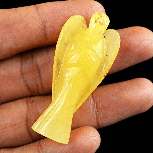 gemsmore:Amazing Yellow Aventurine Carved Healing Angel Gemstone