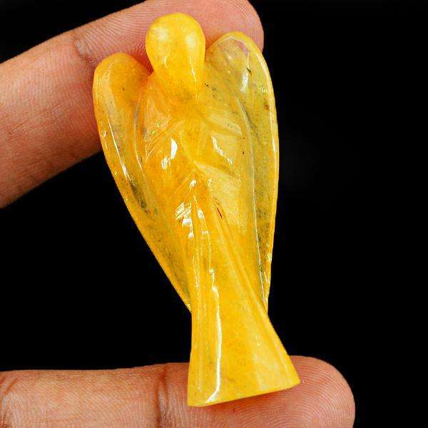 gemsmore:Amazing Yellow Aventurine Carved Healing Angel Gemstone