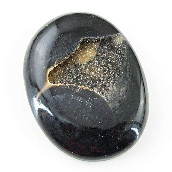 gemsmore:Amzing Oval Shape Black Druzy Onyx Loose Gemstone