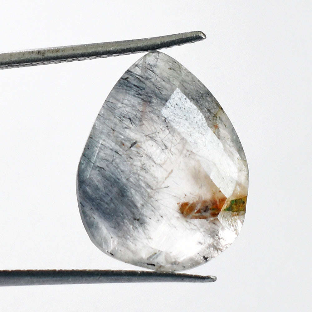 gemsmore:Artisian 12 Carats  Genuine Rutile Quartz Faceted Gemstone