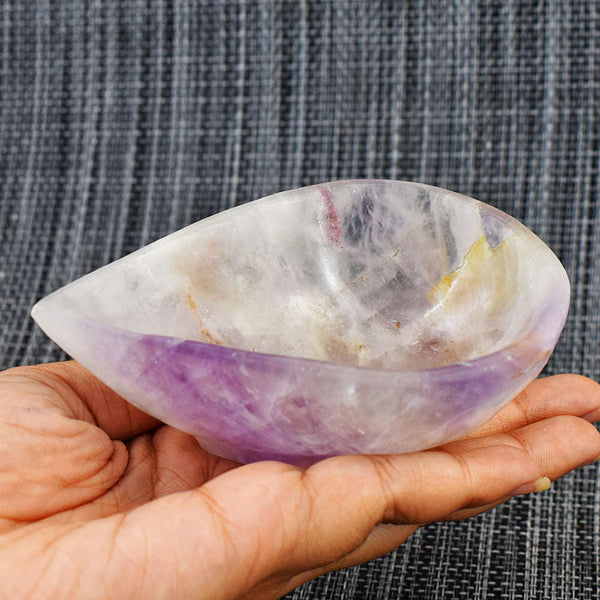 gemsmore:Artisian Amethyst Hand Carved Genuine Crystal Gemstone Carving Healing Oil Lamp