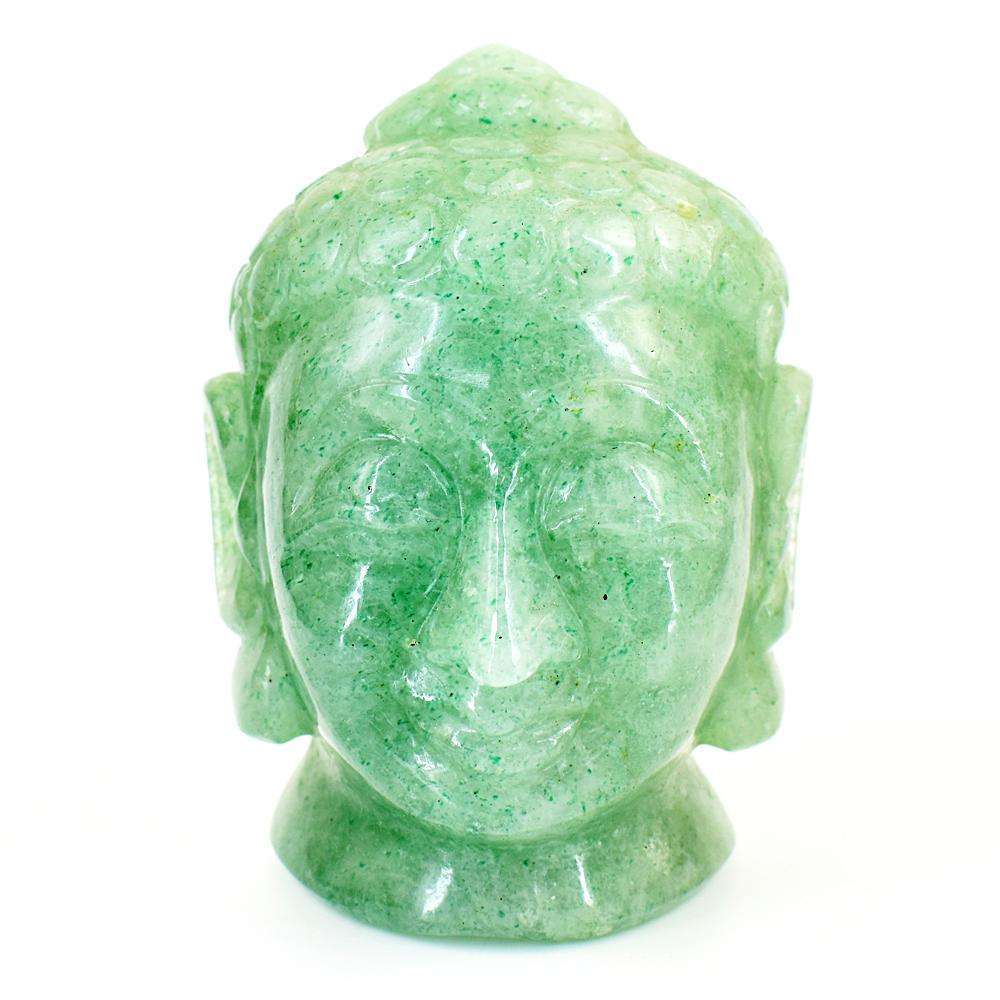 gemsmore:Artisian Aventurine Hand Carved Buddha Head