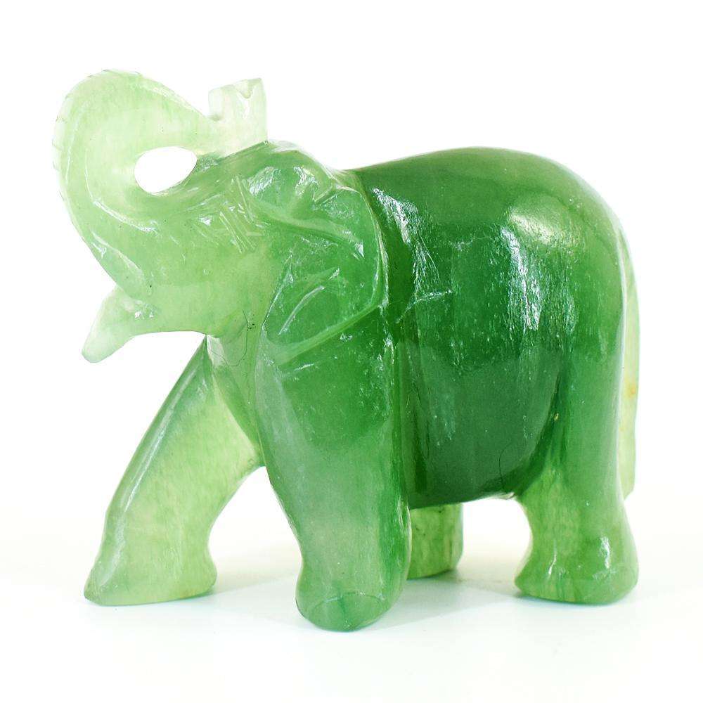 gemsmore:Artisian Aventurine Hand Carved Genuine Crystal Gemstone Carving Elephant