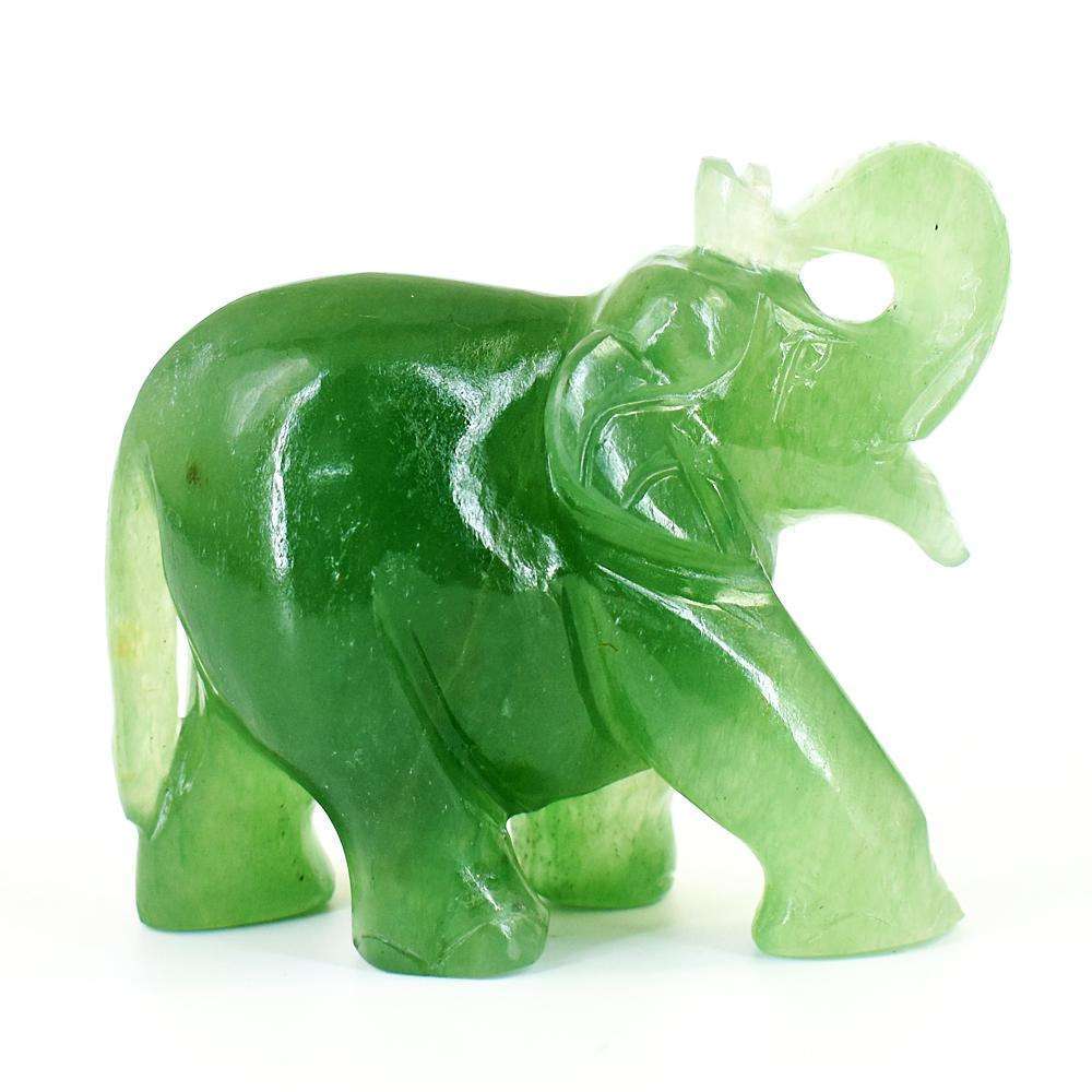 gemsmore:Artisian Aventurine Hand Carved Genuine Crystal Gemstone Carving Elephant