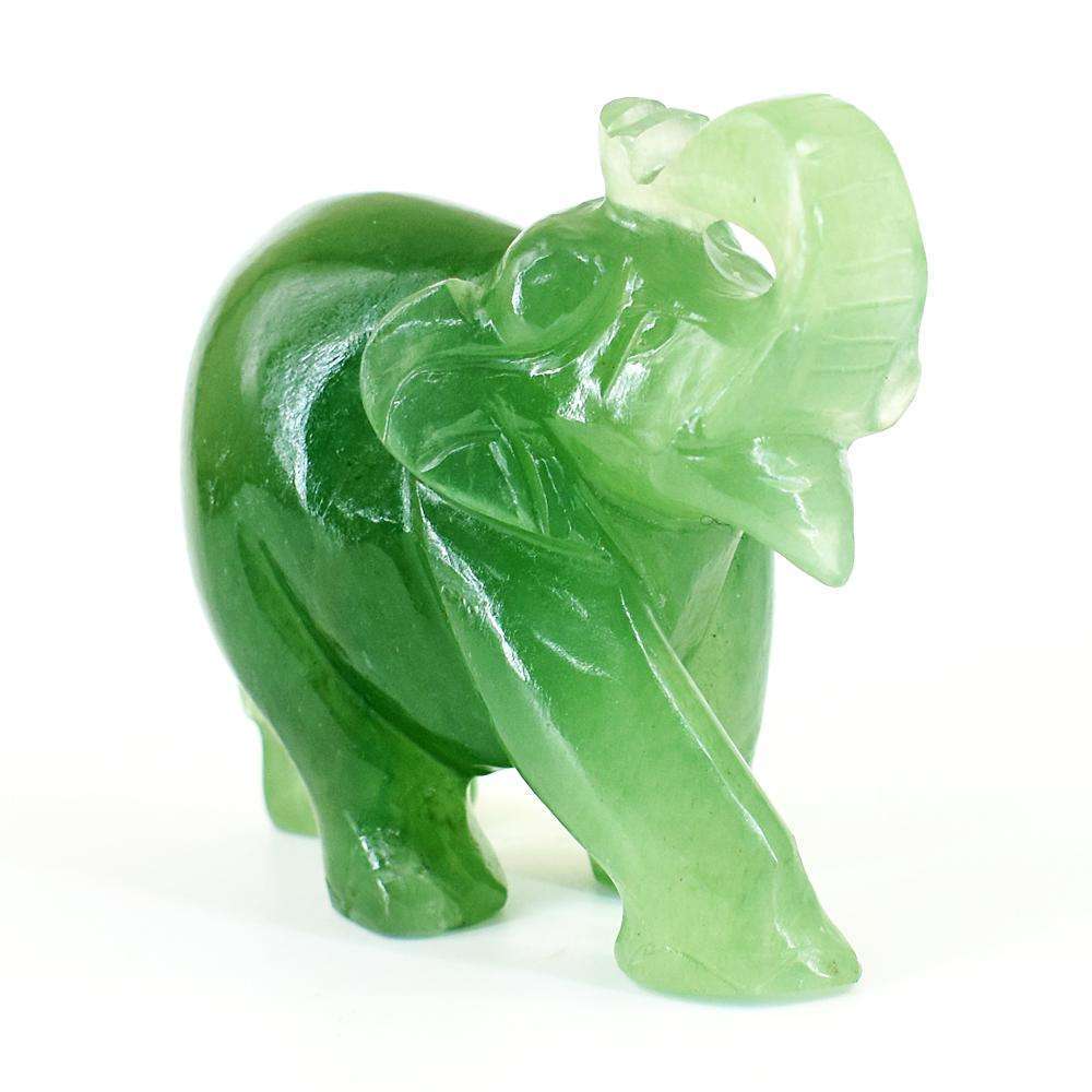 gemsmore:Artisian Aventurine Hand Carved Genuine Crystal Gemstone Carving Elephant