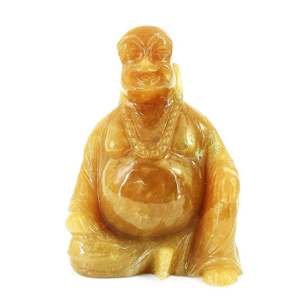 gemsmore:Artisian Aventurine Hand Carved Genuine Crystal Gemstone Carving Laughing Buddha