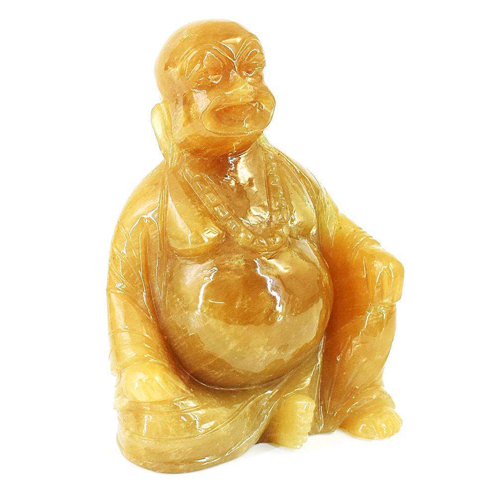 gemsmore:Artisian Aventurine Hand Carved Genuine Crystal Gemstone Carving Laughing Buddha