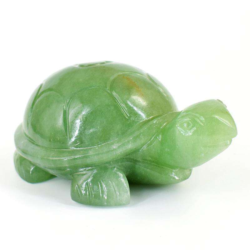gemsmore:Artisian Aventurine Hand Carved Genuine Crystal Gemstone Carving Turtle