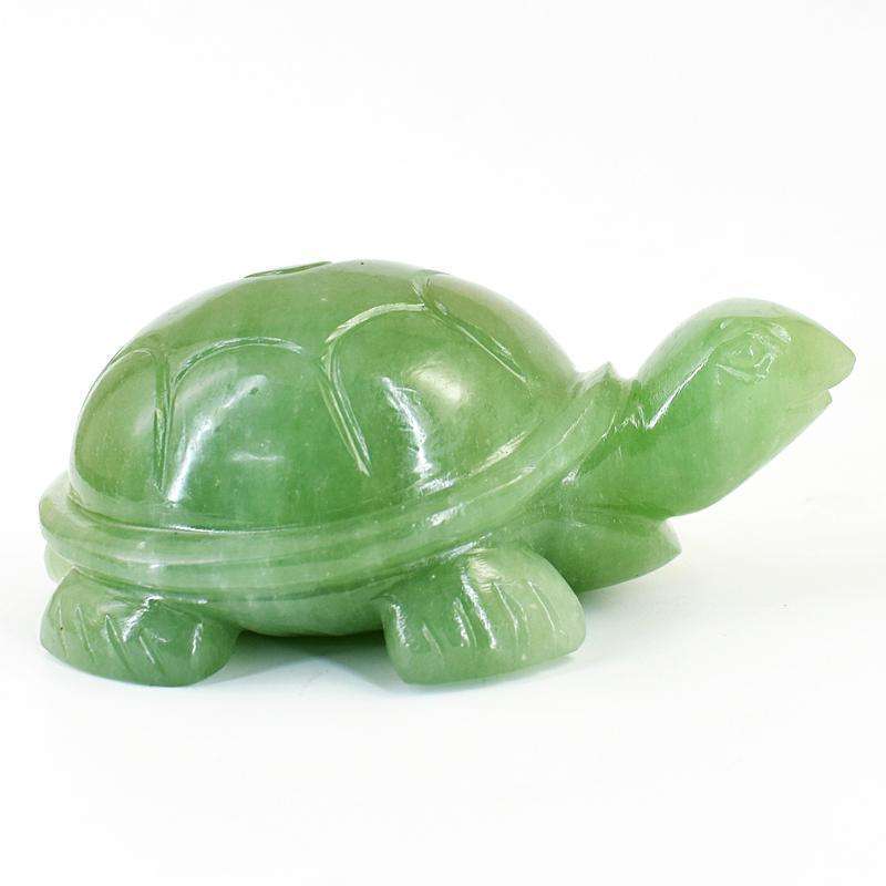 gemsmore:Artisian Aventurine Hand Carved Genuine Crystal Gemstone Carving Turtle