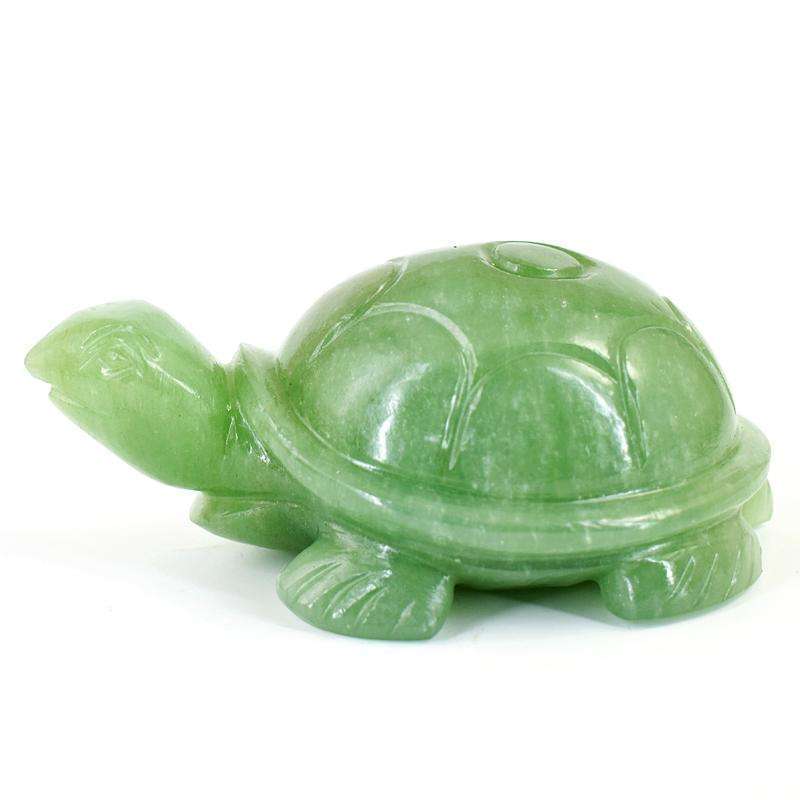 gemsmore:Artisian Aventurine Hand Carved Genuine Crystal Gemstone Carving Turtle