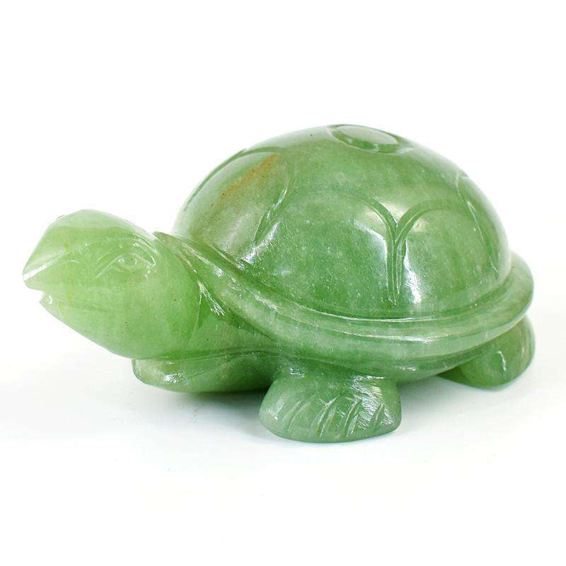 gemsmore:Artisian Aventurine Hand Carved Genuine Crystal Gemstone Carving Turtle