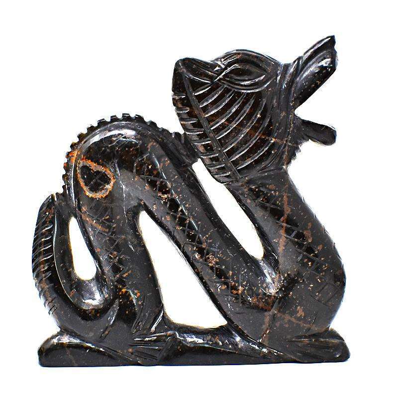 gemsmore:Artisian Carved Blue Power Tiger Eye Dragon