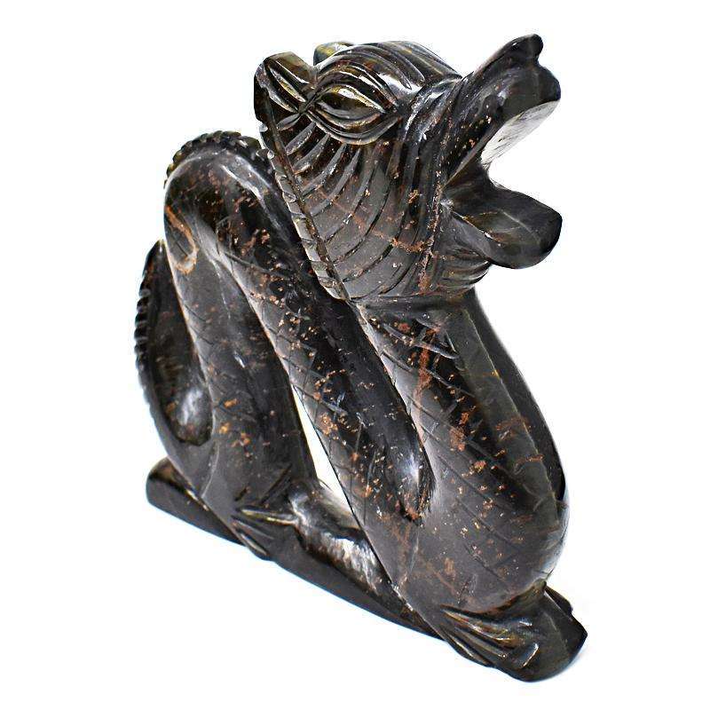 gemsmore:Artisian Carved Blue Power Tiger Eye Dragon