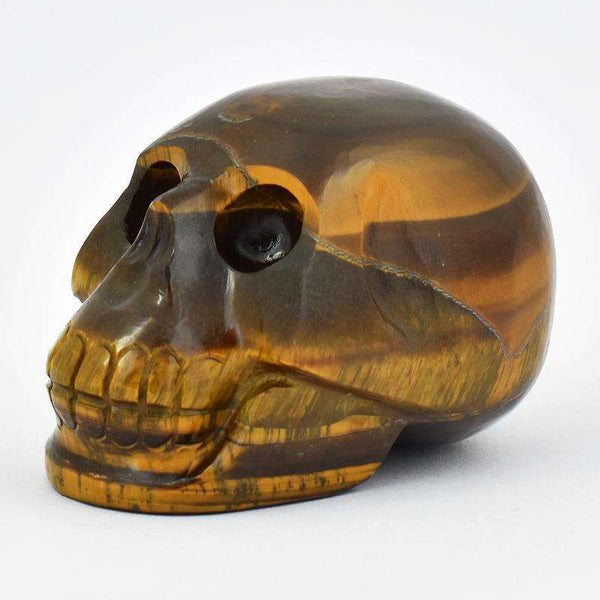 gemsmore:Artisian Carved Golden Tiger Eye Human Skull