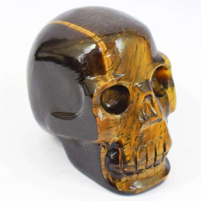 gemsmore:Artisian Carved Golden Tiger Eye Skull