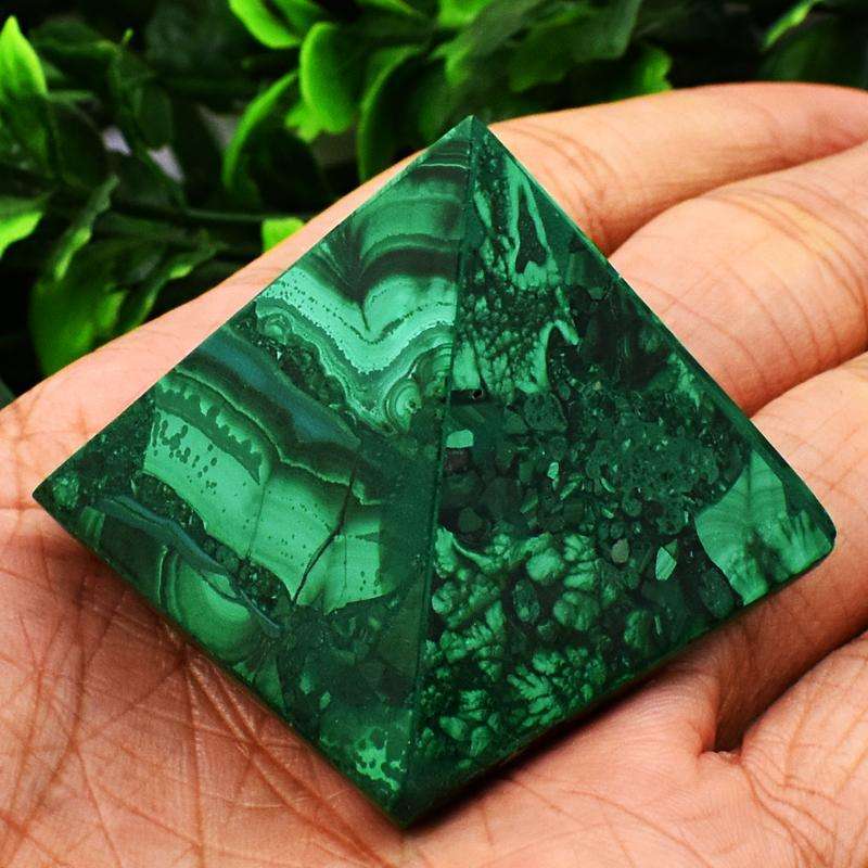 gemsmore:Artisian Carved Malachite Crystal Healing Pyramid