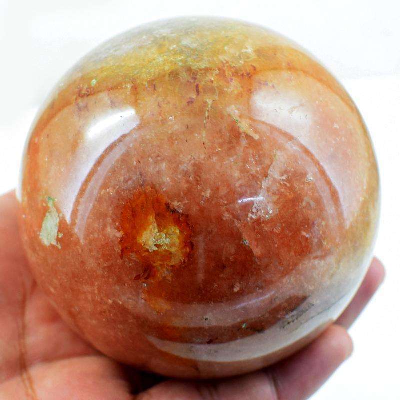 gemsmore:Artisian Carved Orange Aventurine Reiki Healing Sphere