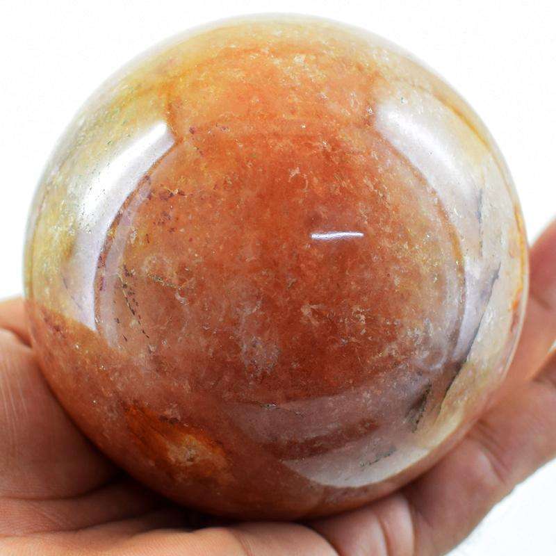 gemsmore:Artisian Carved Orange Aventurine Reiki Healing Sphere