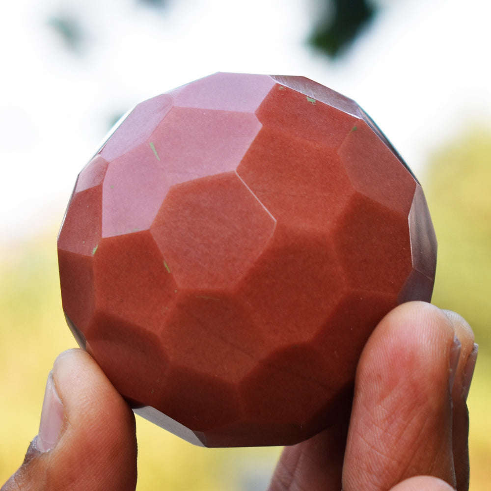 gemsmore:Artisian Dolomite Jasper Hand Carved Faceted Crystal Healing Sphere