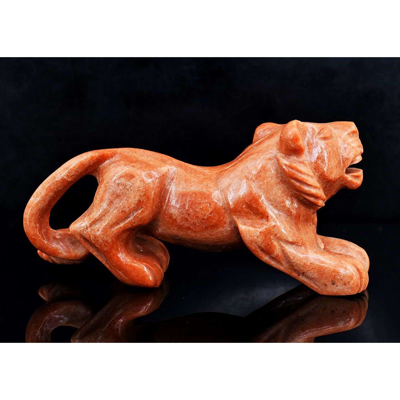 gemsmore:Artisian Dolomite Jasper Hand Carved Lion