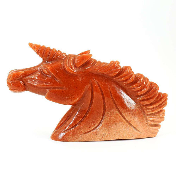 gemsmore:Artisian Dolomite Jasper Hand Carved Unicorn Head