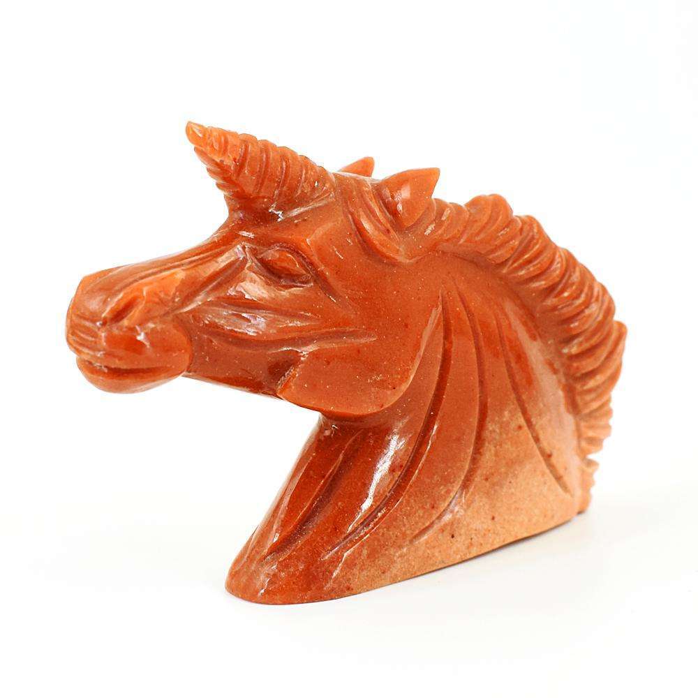 gemsmore:Artisian Dolomite Jasper Hand Carved Unicorn Head