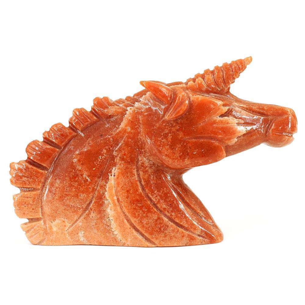 gemsmore:Artisian Dolomite Jasper Hand Carved Unicorn Head