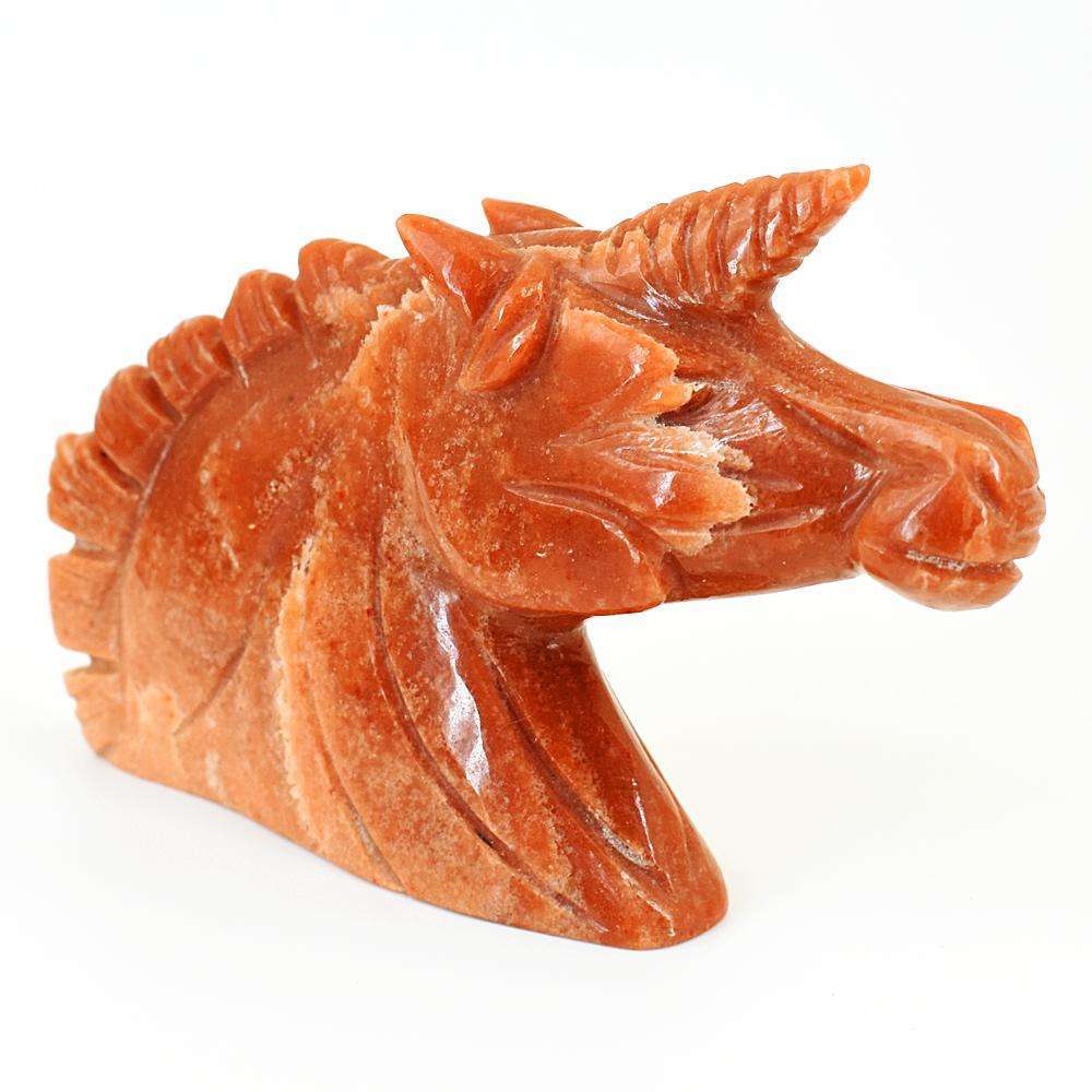 gemsmore:Artisian Dolomite Jasper Hand Carved Unicorn Head