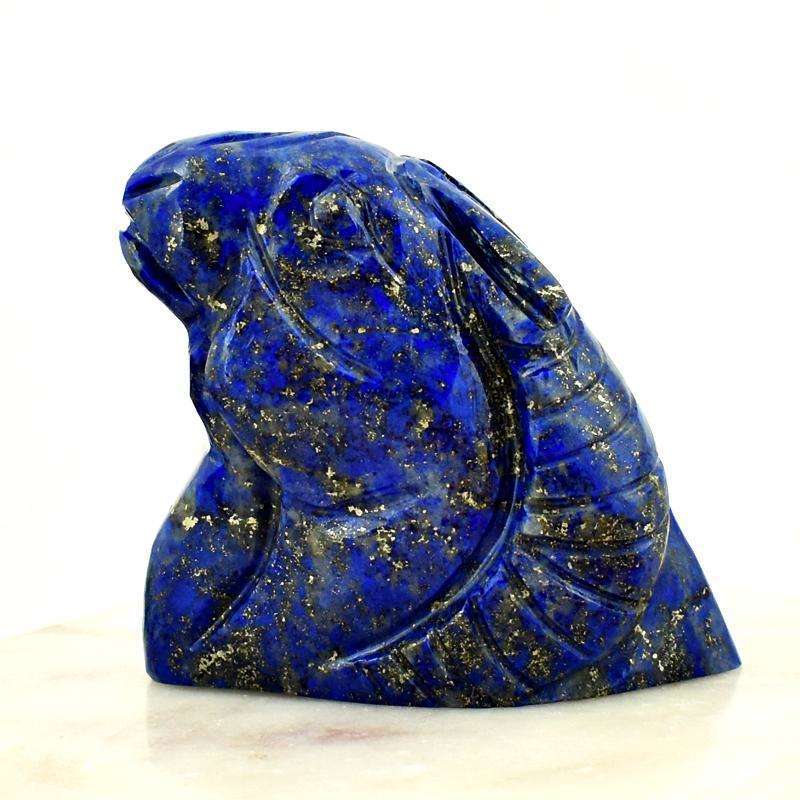 gemsmore:Artisian Hand Carved Blue Lapis Lazuli Sheep Head