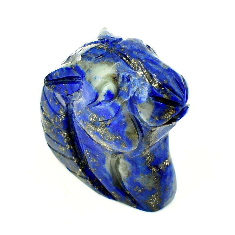 gemsmore:Artisian Hand Carved Blue Lapis Lazuli Sheep Head