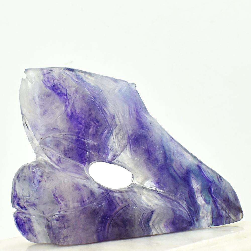 gemsmore:Artisian Hand Carved Multicolor Fluorite Gemstone Fish