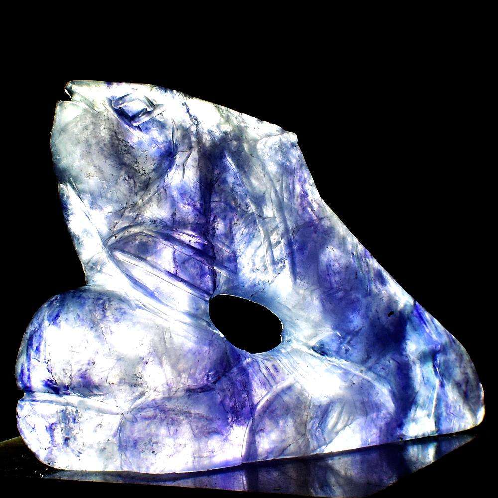 gemsmore:Artisian Hand Carved Multicolor Fluorite Gemstone Fish
