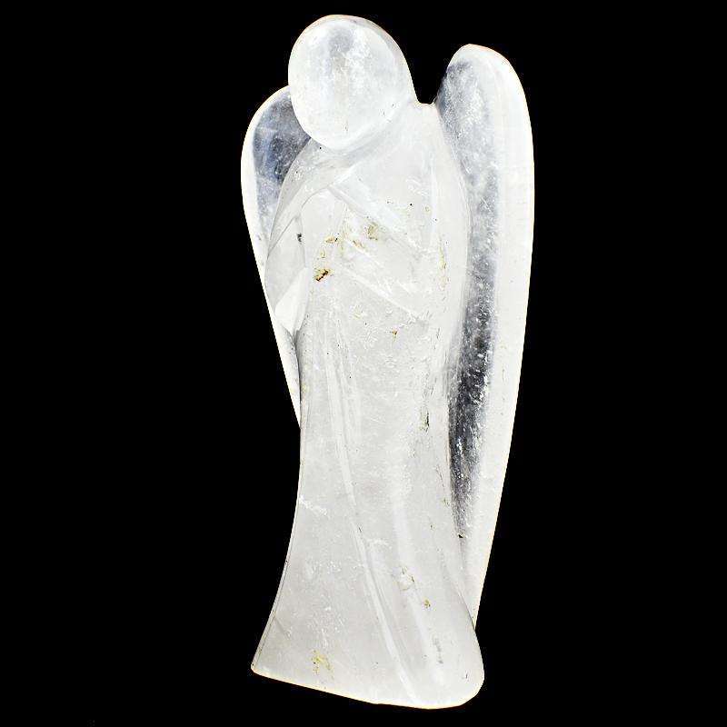 gemsmore:Artisian Hand Carved White Quartz Healing Angel