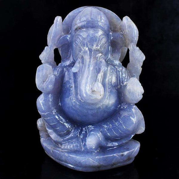 gemsmore:Artisian Iolite Hand Carved Lord Ganesha