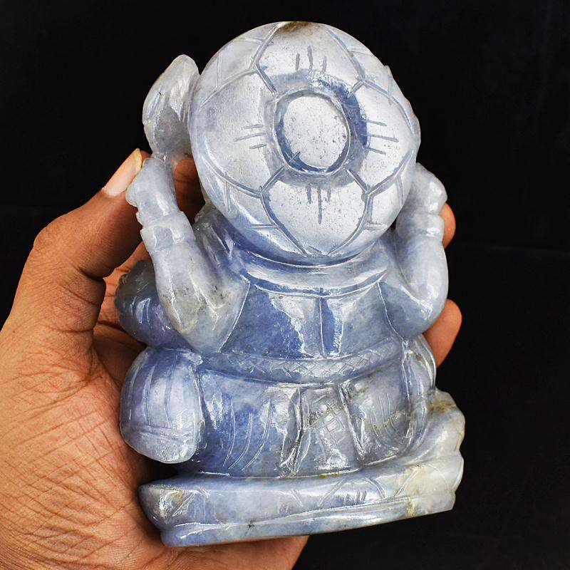 gemsmore:Artisian Iolite Hand Carved Lord Ganesha