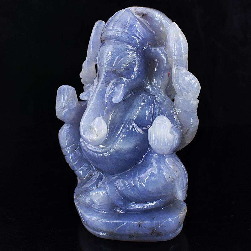 gemsmore:Artisian Iolite Hand Carved Lord Ganesha