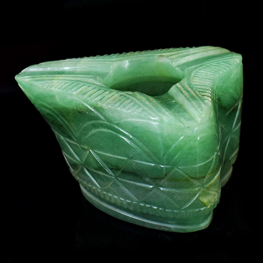 gemsmore:Artisian Jade Hand Carved Genuine Crystal Gemstone Carving Ash Trey