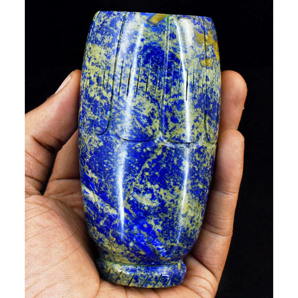 gemsmore:Artisian Lapis Lazuli  Hand Carved Genuine Crystal Gemstone Carving Glass