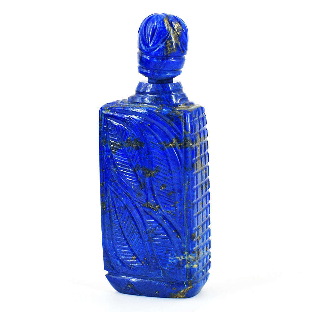 gemsmore:Artisian Lapis Lazuli Hand Carved Genuine Crystal Gemstone Carving Perfume Bottle