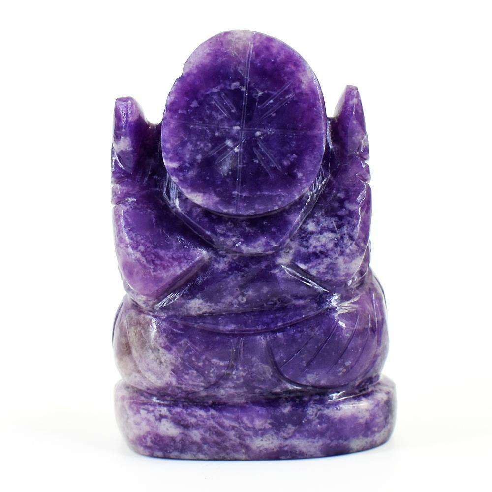 gemsmore:Artisian Lepidolite Hand Carved Genuine Crystal Gemstone Carving Lord Ganesha