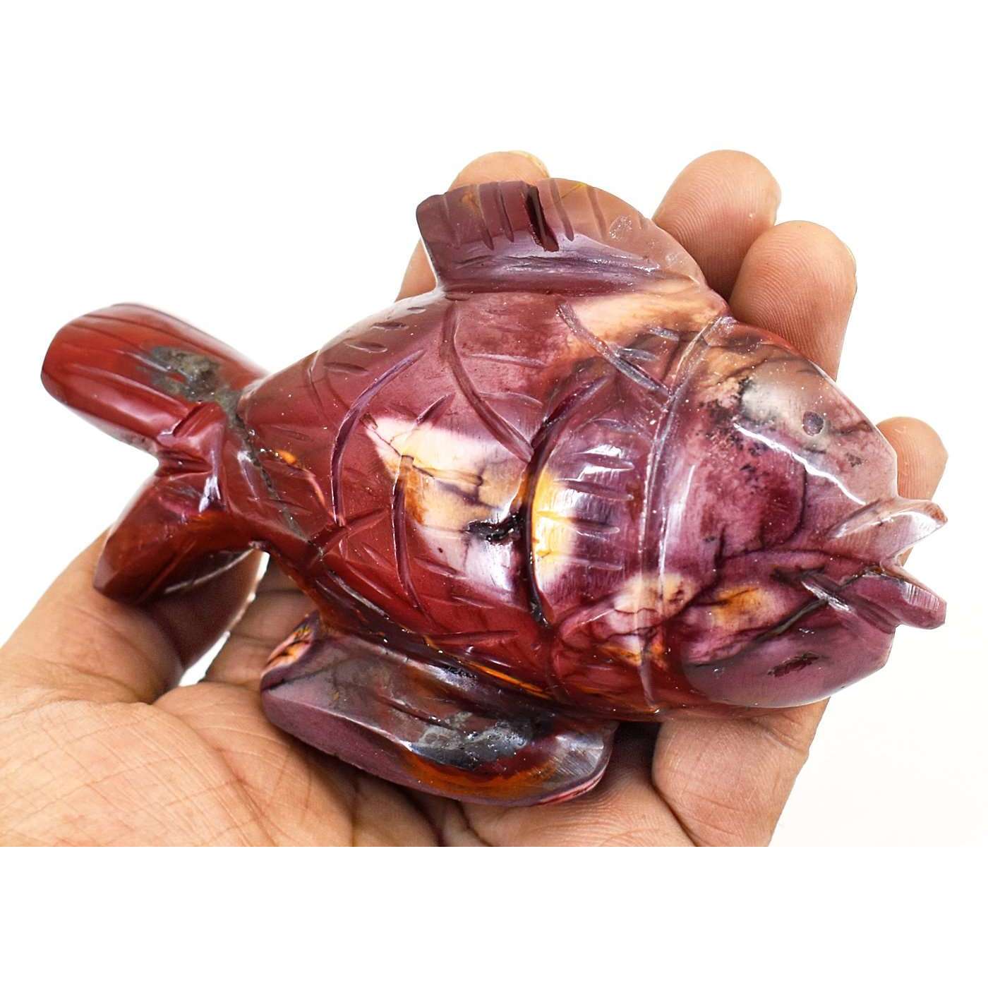 gemsmore:Artisian Mookaite Hand Carved Fish