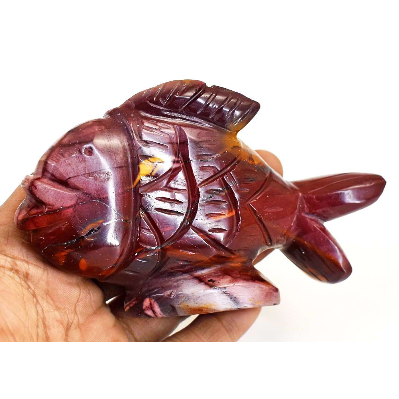 gemsmore:Artisian Mookaite Hand Carved Fish