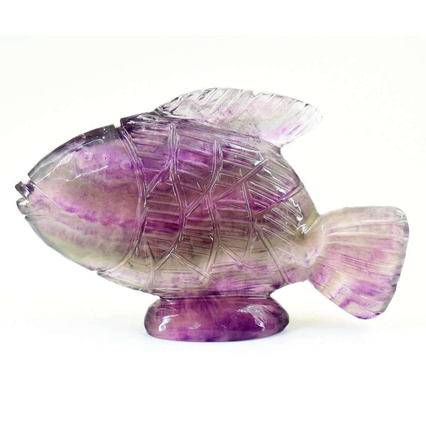 gemsmore:Artisian Multicolor Fluorite Hand Carved Fish