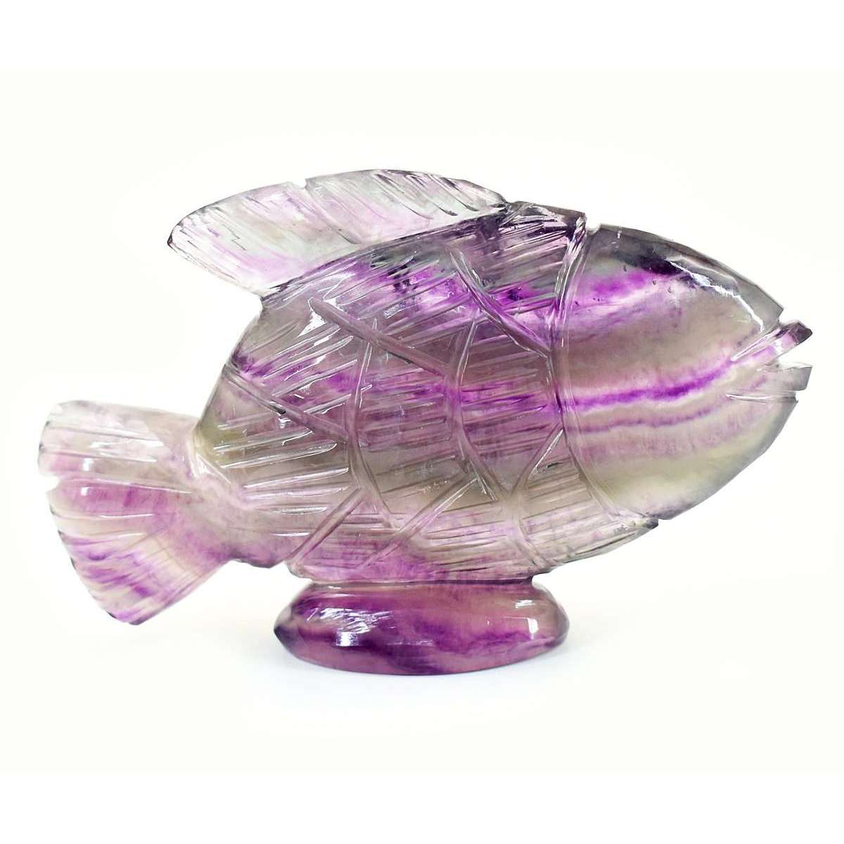 gemsmore:Artisian Multicolor Fluorite Hand Carved Fish