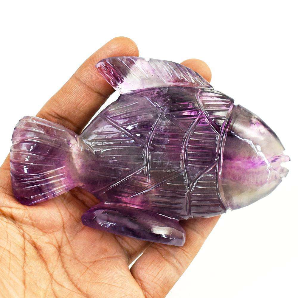 gemsmore:Artisian Multicolor Fluorite Hand Carved Fish