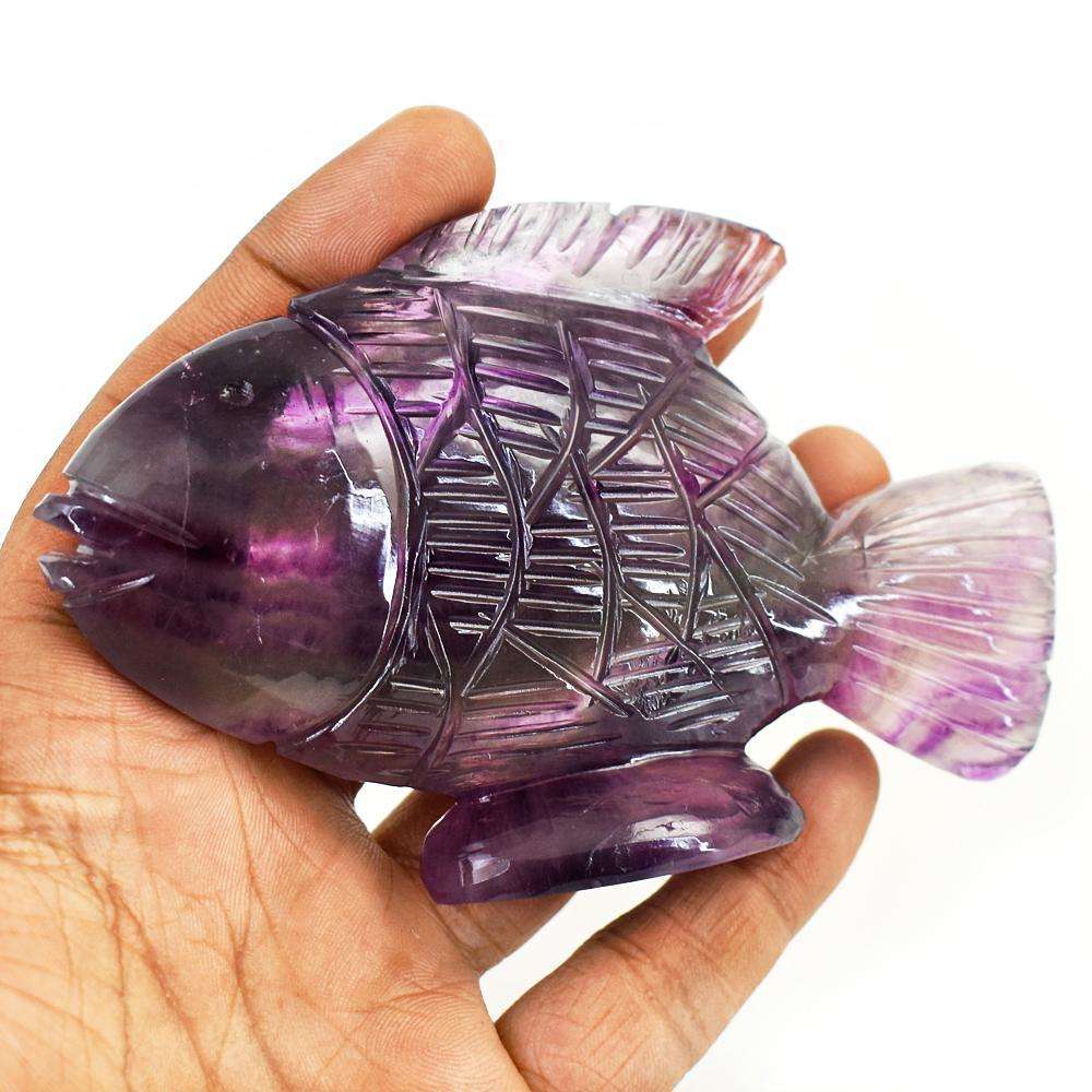 gemsmore:Artisian Multicolor Fluorite Hand Carved Fish