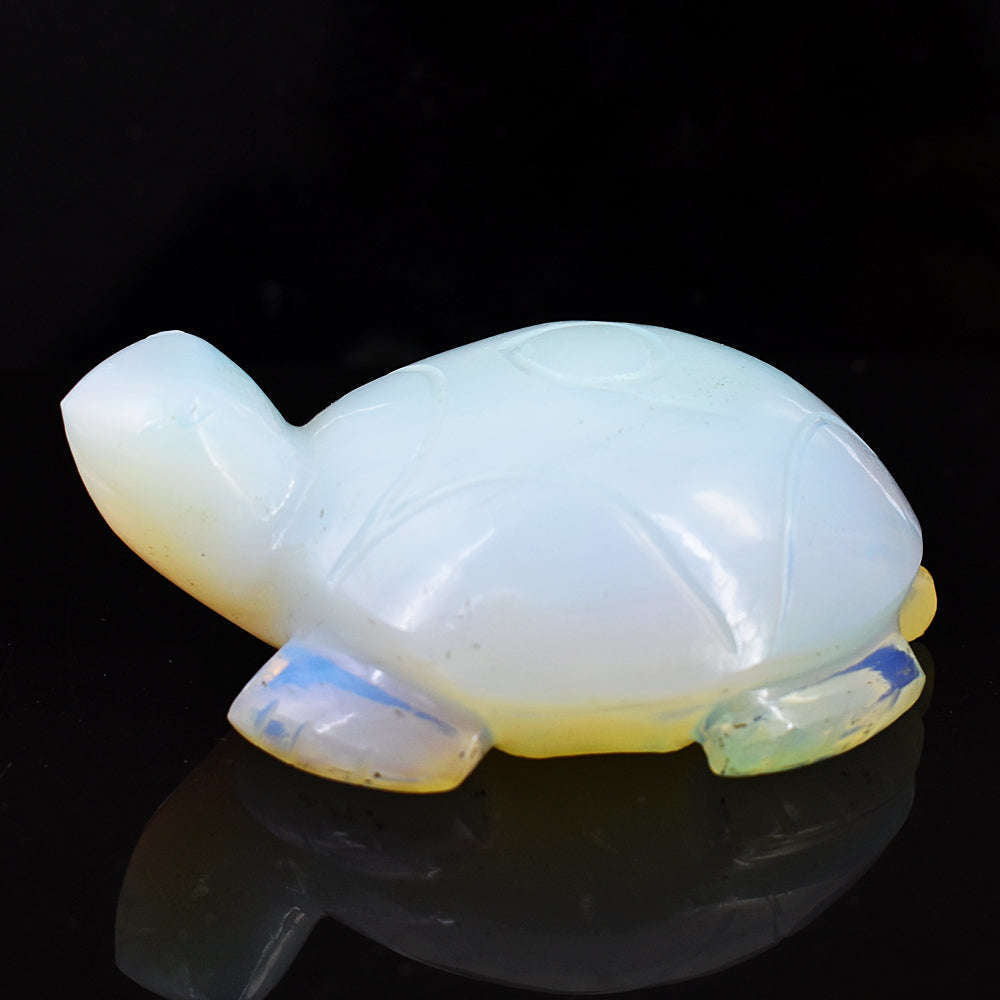 gemsmore:Artisian Opalite Hand Carved Crystal Gemstone Carving Turtle